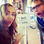 Tweeted by Louisa an hour ago: "Had a great day with @bllockwood rehearsing for "The Dog Ate My Homework" at @BBCScotland! Filming it tomorrow :)".