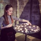 From Louisa Connolly-Burnham's Instagram/Websta and posted 3 hours ago: "Lighting a candle in the Notre Dame ⛪️🇫🇷".