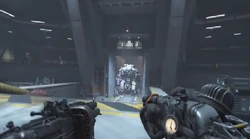 B.J. duel-wielding battling a Zitadelle.