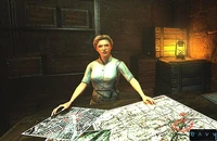 Caroline Becker discussing a mission to B.J for the Dig Site Operation.