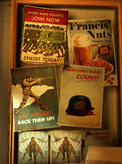 Series of Allied propaganda posters in Eva's Hammer.