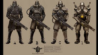 Another Concept Art of Heavy Trooper featuring with different weapons.