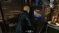 Soph playing Wolfenstein 3D.