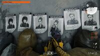 One of the twins looking at their and Abby's wanted posters.