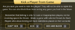 Host player's kick options