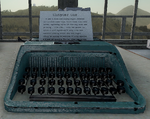 Close-up of the typed document on the typewriter.