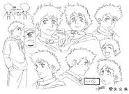 Hige's face and expression settei.