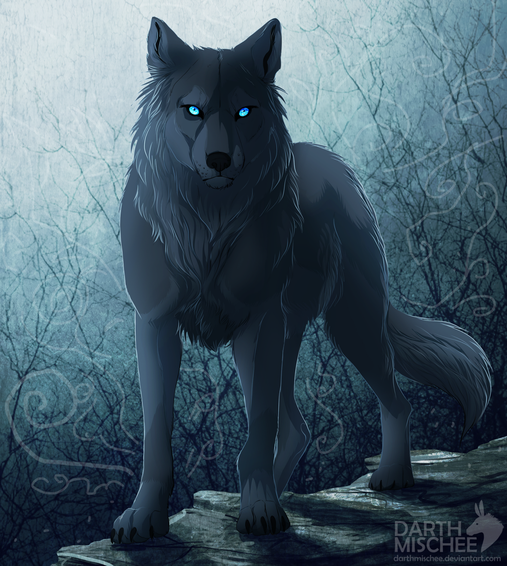 black wolf pup howling, 4k, 8k, UHD, anime, oil pain...