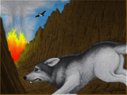 Gwynneth goes yeep at the sight of her new friend, Faolan, being driven towards the wall of fire.