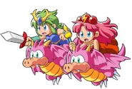 WBC Purapril And Leo.png (552 KB) Leo and Purapril as they appear in the Wonder Boy Collection.