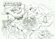 The official sketch of Monster World IV's world map.