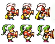 Eusha and Asha using the Mine Gun. It is two-handed.