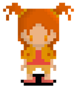 A similar sprite of Zoey in her normal clothes.