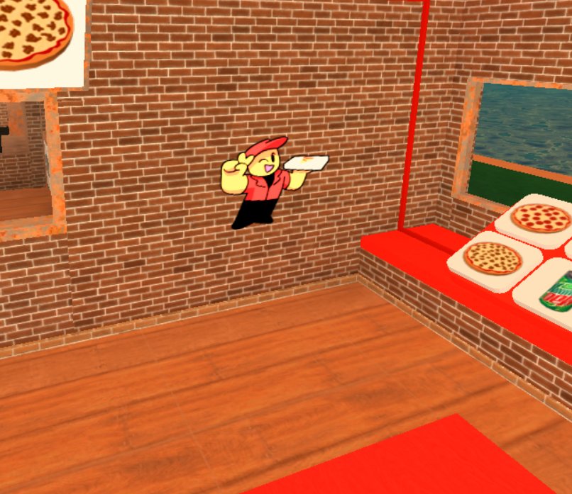 Stickers Work At A Pizza Place Wiki Fandom - how to put a decal in a game on roblox