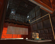 A cube on a button in Test Chamber 12