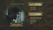 Language menu (Disc 1)