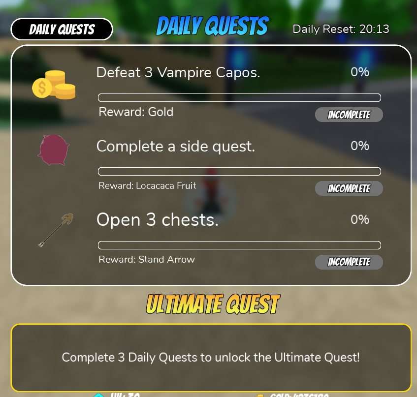 Daily Quests, World Of Stands Wiki