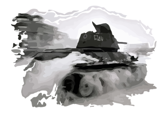 T-34 driving through the snow