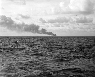 Smoke from Radio Station, Makin 1942