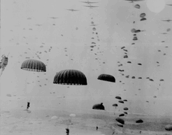 Allied Paratroopers landing in Holland, 1944