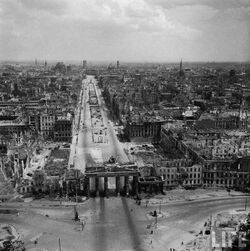 Aerial photograph of Brandenburg Gate, Berlin 1945