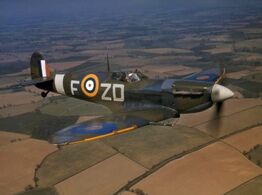 Spitfire VB 222 Sqn RAF in flight 1942