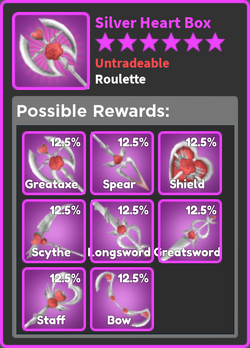 Heart Spear (silver), Trade Roblox World Zero Items