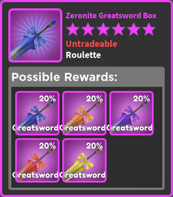 Heart Greatsword (silver), Trade Roblox World Zero Items