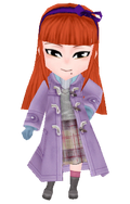 Lilac fishing coat girl