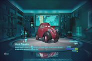 Uncle Topolino in the garage in Cars 2: The Video Game