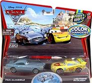 Color Changers Finn McMissile & Color Changers Lightning McQueen with Racing Wheels (incorrectly listed as Color Changers Lightning McQueen)