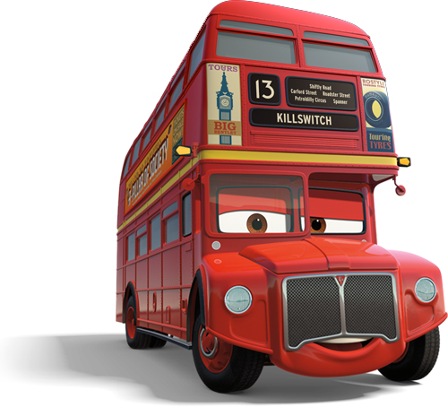 Octopus riding a double decker red bus in the city Magnet for