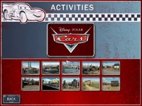 The activity selection screen