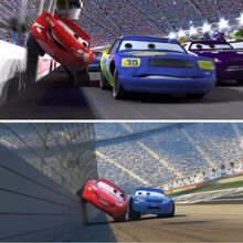 Lightning McQueen surpasses Floyd the same way