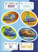 Illustrations of the cars, as well as their license plates.