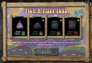 Fizzy fuel selection screen.