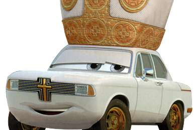 Disney Pixar Matel Cars 2 POPEMOBILE & Pope Pinion IV Deluxe