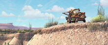 Mater fishes  out of the cactus patch.