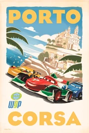 ,  and  racing on a  poster.