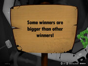 The first page of the sign in Tumbler, reading: "Some winners are bigger than other winners!"