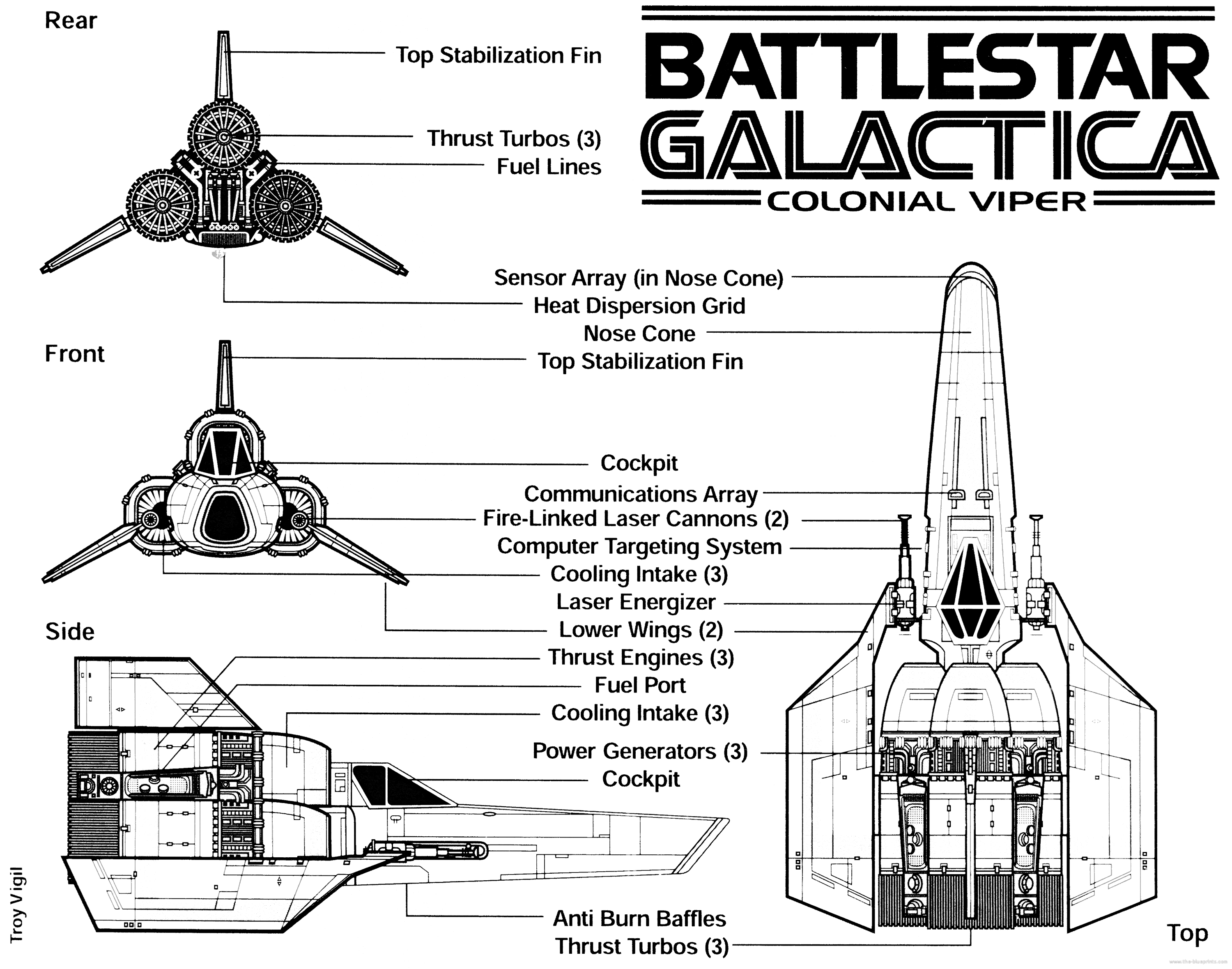 その他 COLONIAL VIPER UCCS Colonial Viper Mk. VII - Battle Star Galactica — BrickVault