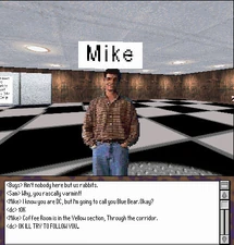 People chatting in Hub (September 1995). Credit: DigiBarn Computer Museum.