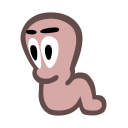 Artwork of a Worm in the second generation Worms games.