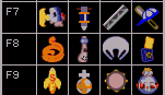 Weapons3.gif (3 KB) Blowtorch, Drill, Girder, Baseball Bat, Ninja Rope, Bungee, Parachute, Teleport, Super Banana Bomb, Holy Hand Grenade, Salvation Army & MB Bomb.