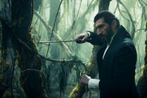 A man holds a sword