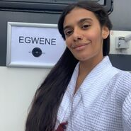 Madeleine Madden at her trailer during filming for season 2, Instagram, November 13, 2023