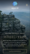 Entrance page for The Wheel of Time AR Experience