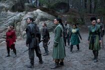 Aes Sedai and Warders prepared for battle