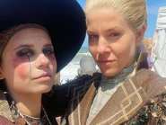 Behind the scenes of episode 208, Daya Belskaya (Dunsinin, left) and Sona Havranova (Birgitte), posted on Instagram on November 4, 2023[4]