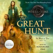 The Great Hunt, 2022 audiobook cover featuring the characters from the TV series